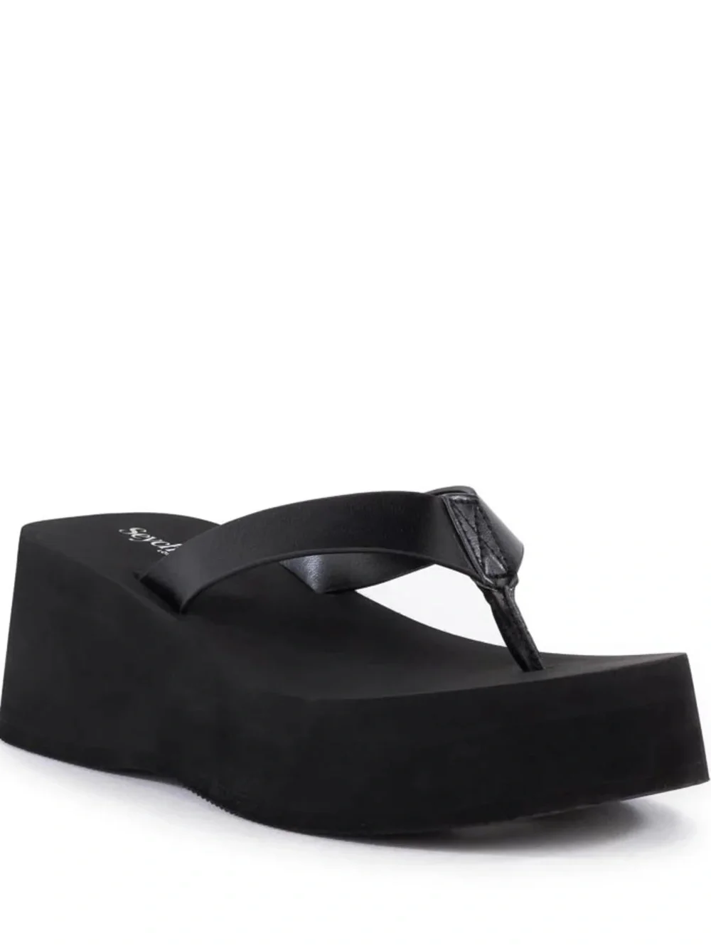 Seychelles Black Platform Thong Sandal